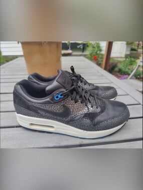 2014 Nike Air Max 1 Deluxe Black Safari 684708-001 Size 10 Rare